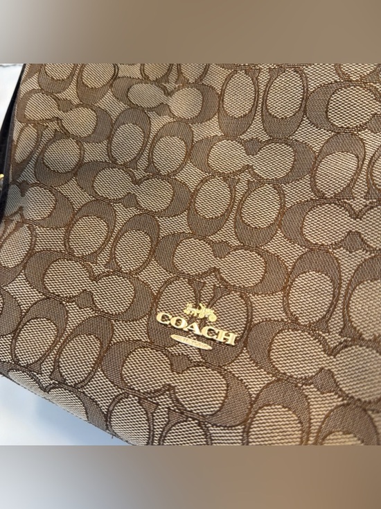 Coach Brown Signature Canvas Crossbody with Dark Leather Trim - Picture 8 of 16